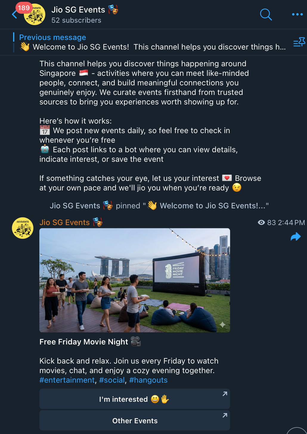 Jio My Community Telegram channel